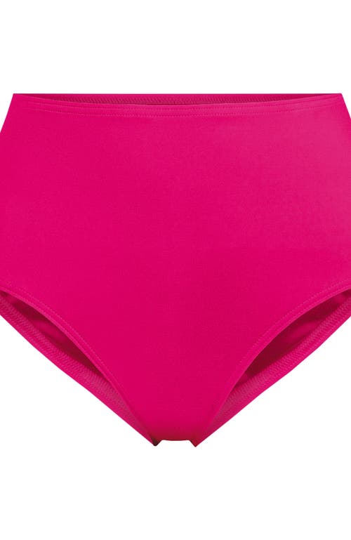 Lands' End Plus Size Sculpting Suit High Waisted Bikini Bottoms In Prism Pink