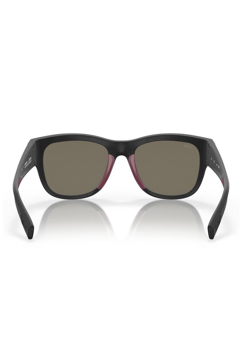 Caleta 55mm Mirrored Polarized Square Sunglasses, Alternate, color, NET BLACK/ GRAY BLUE