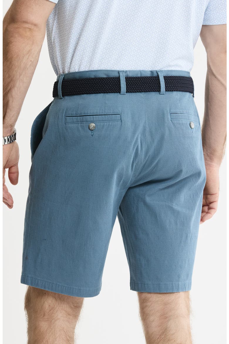 Cotton & Silk Blend Stretch Shorts, Alternate, color, BLUE