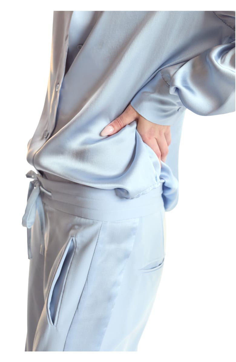 Cynthia Rowley Tuxedo Stripe Wide Leg Pants, Alternate, color, Blue