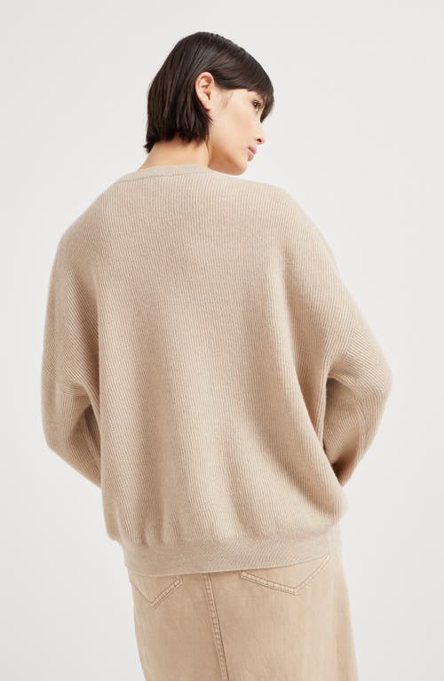 Brunello Cucinelli Ribbed Sweater In Cool Beige