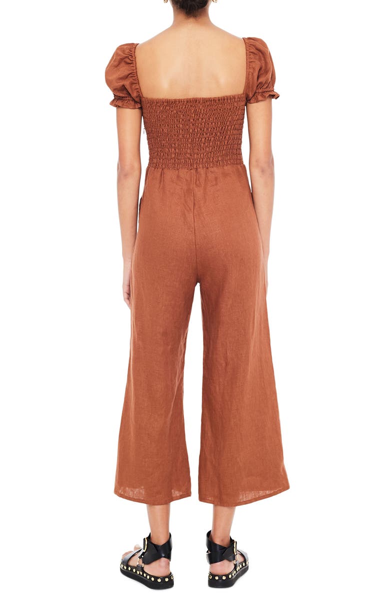 Faithfull the Brand Winnie Wide Leg Linen Jumpsuit, Alternate, color, 