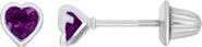 Mignonette February Birthstone Heart Stud Earrings