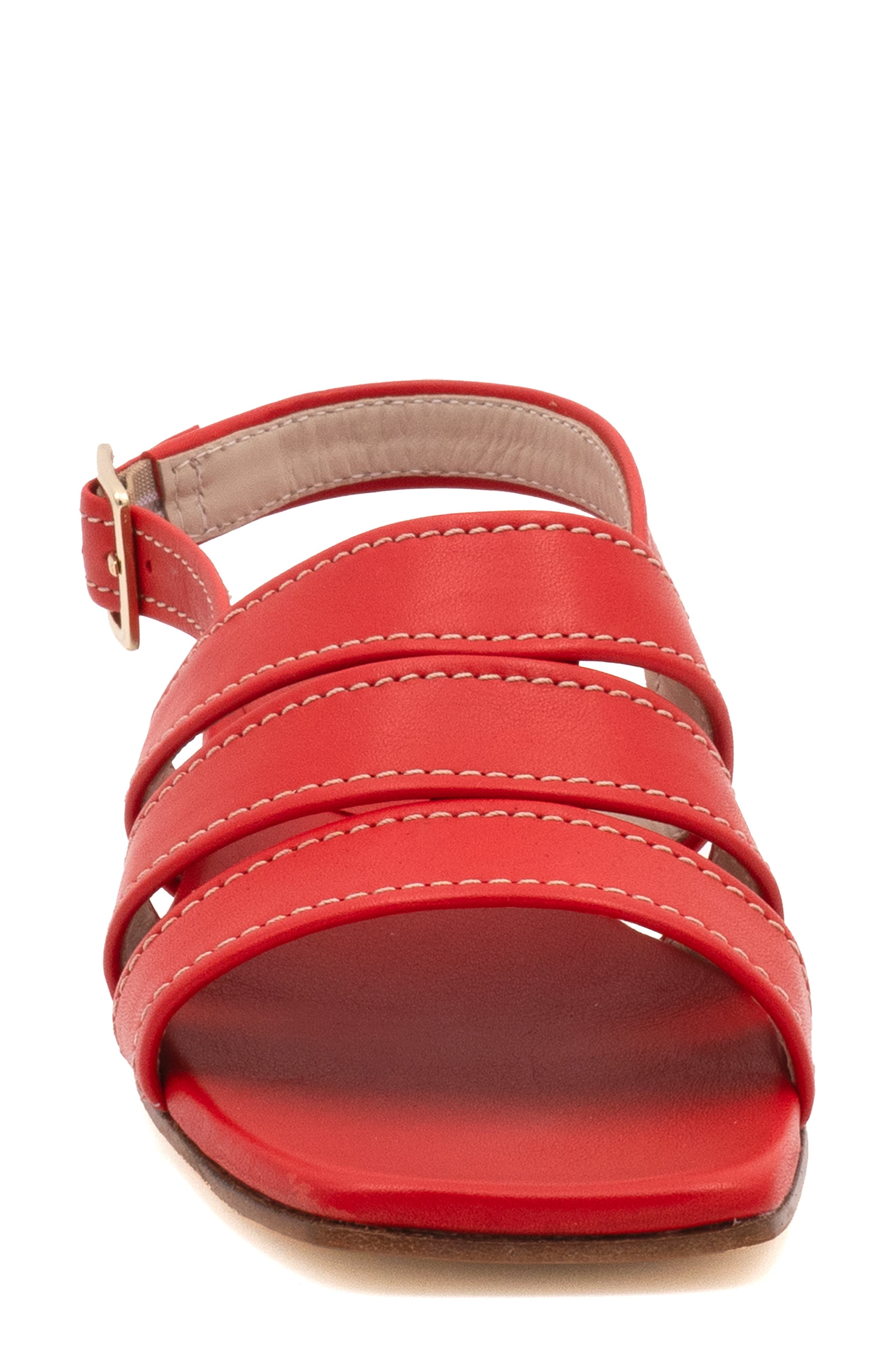 Slingback Sandal, Alternate, color, RED LOBO W/ PLATINUM BUCKLE