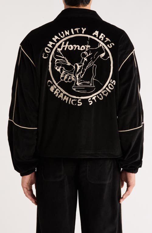 Honor The Gift Mens Black Piping Logo-embroidered Woven Track Jacket Xl In Black