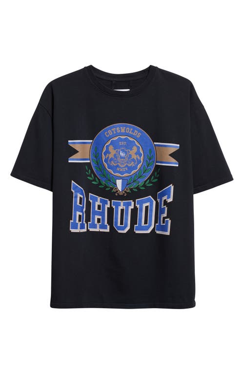 Rhude Cotswold Crest Graphic Print T-shirt In Black