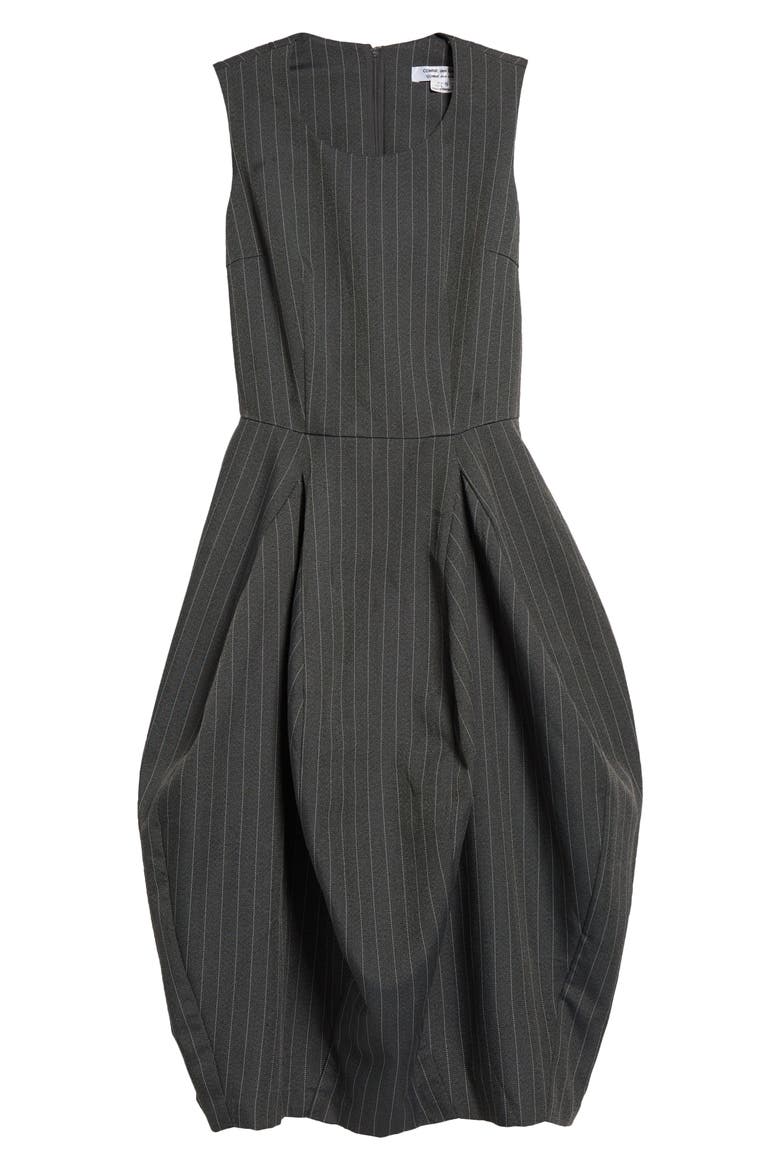 Pinstripe Sleeveless Serge Dress, Alternate, color, GREY
