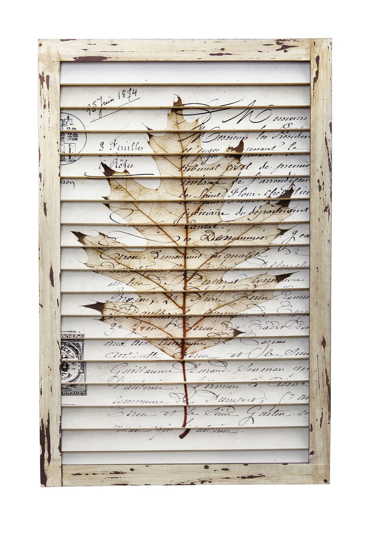 NEARLY NATURAL Cream Maple Leaf Window Shutter Wall D cor | Nordstromrack
