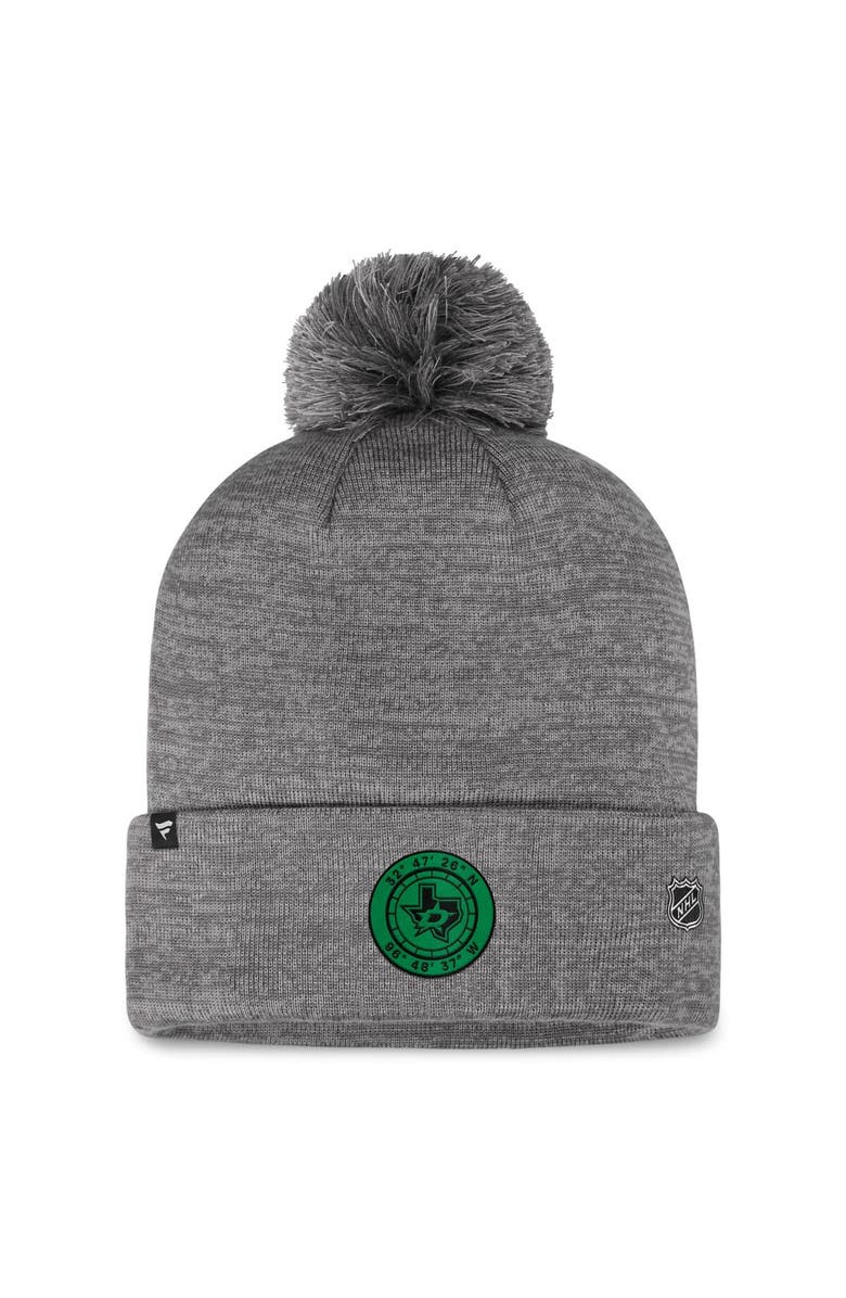 FANATICS Men's Fanatics Branded  Gray Dallas Stars Authentic Pro Home Ice Cuffed Knit Hat with Pom, Alternate, color, Gray