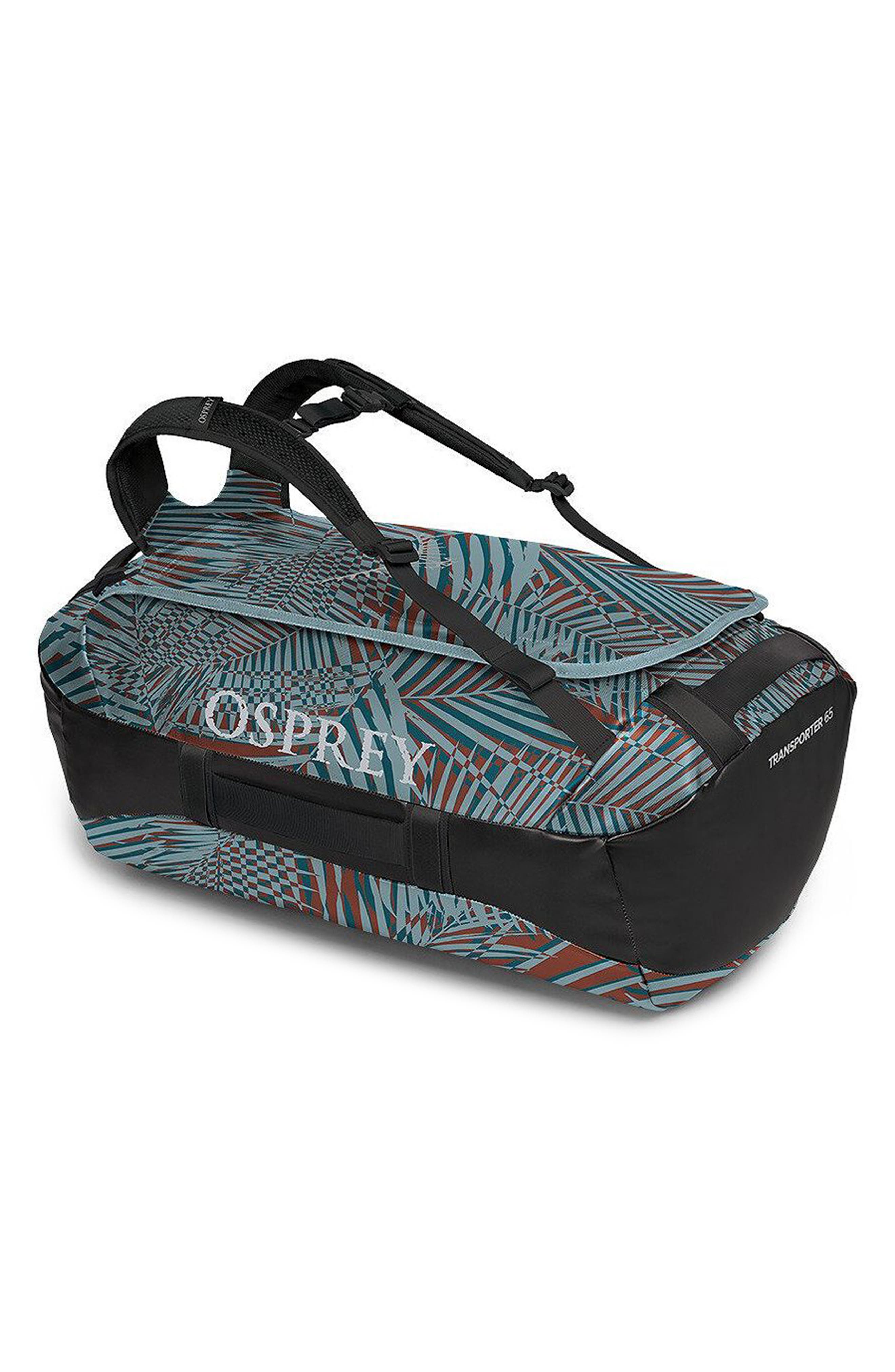 Osprey Transporter<sup>®</sup> 65-Liter Water Resistant Duffle Backpack, Alternate, color, Palm Leaf Glitch Print