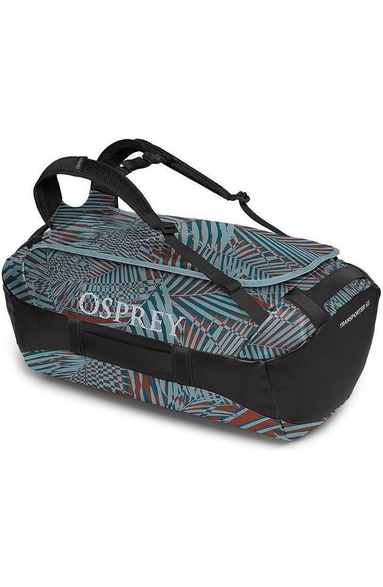 Osprey Transporter<sup>®</sup> 65-Liter Water Resistant Duffle Backpack, Alternate, color, Palm Leaf Glitch Print