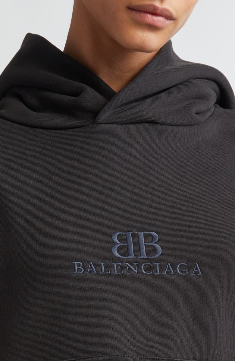 Balenciaga Distressed Cotton Hoodie, Alternate, color, 