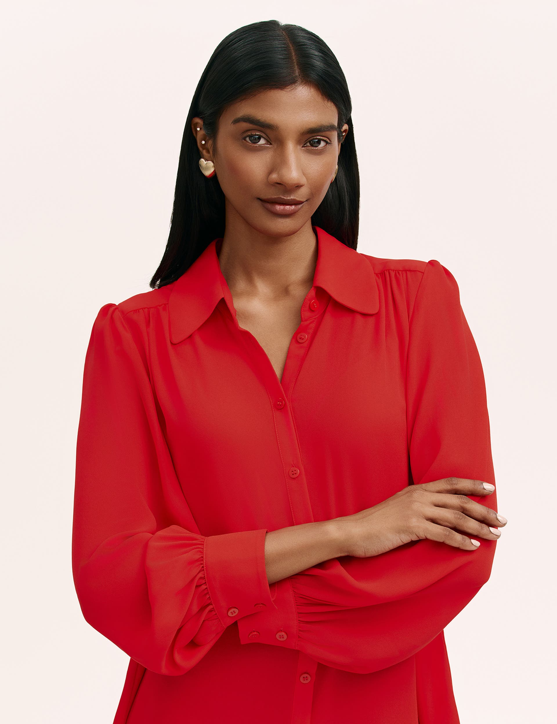 Melina Chiffon Button Down Blouse - image 4