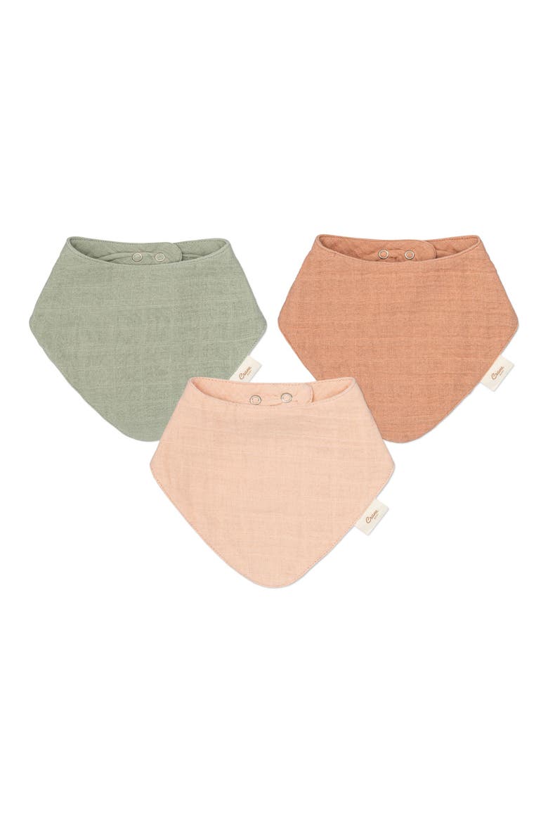 Goose Assorted 3-Pack Cotton Bibs Set, Main, color, GREEN/ PINK MULTI