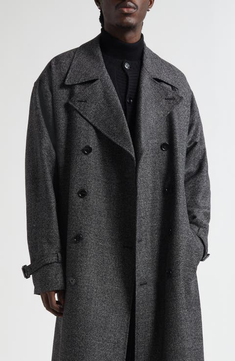 Virgin Wool Blend Trench Coat