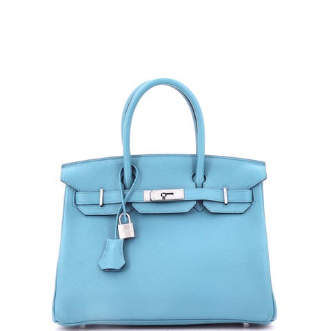 Birkin Handbag Blue Togo with Palladium Hardware 30