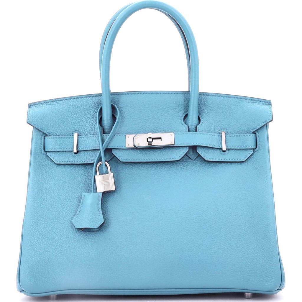 Pre-owned Hermes Hermes Birkin Handbag Blue Togo With Palladium Hardware 30