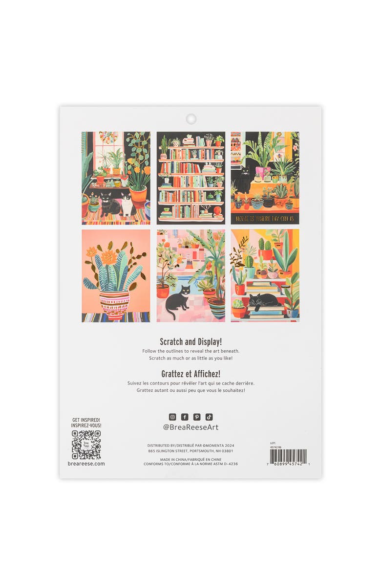 Brea Reese Scratch Art Paper Pad, Cats, Alternate, color, Multicolored