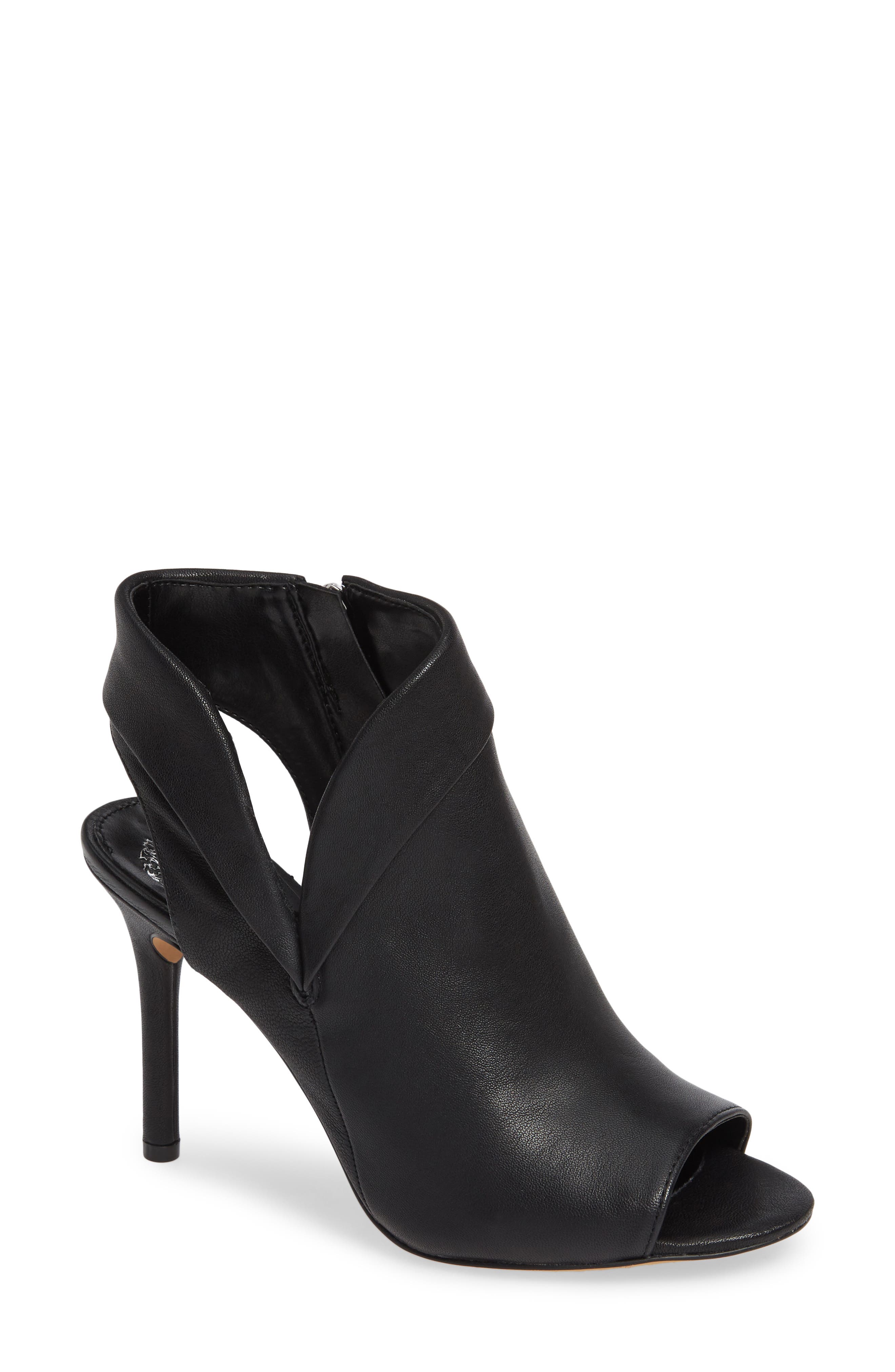 Cholia Asymmetrical Sandal Bootie, Main, color, BLACK LEATHER