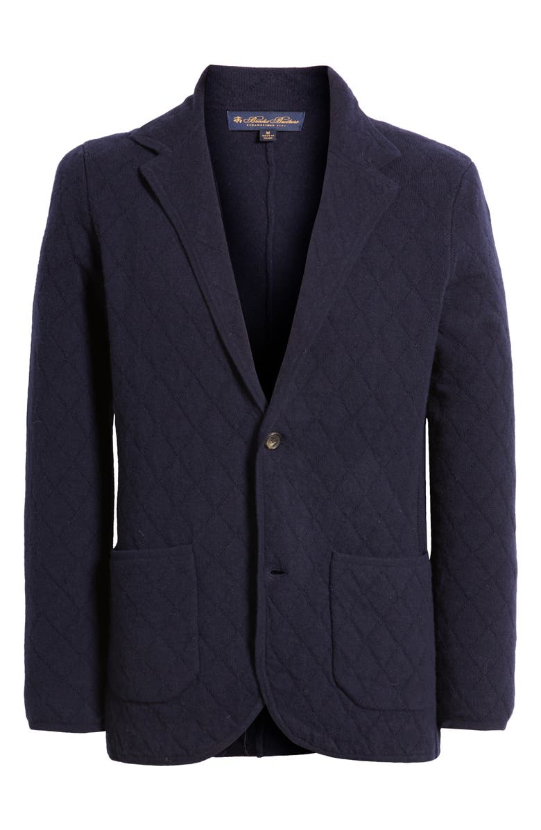 Brooks Brothers Quilted Wool Blend Knit Blazer, Alternate, color,