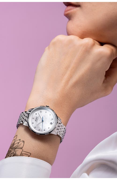 Mido Rainflower Diamond Automatic Bracelet Watch, 34mm In Metallic