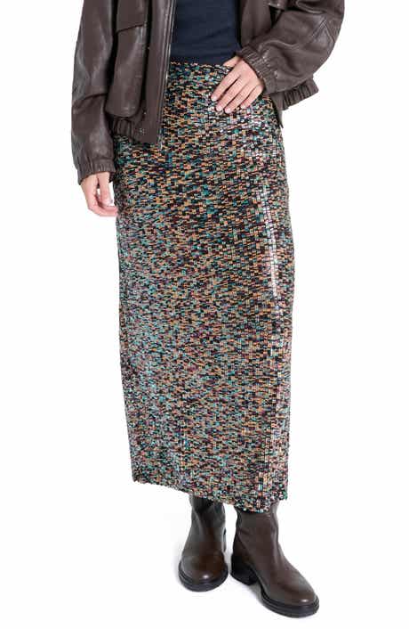 Sylkie Sequin Silk Skirt