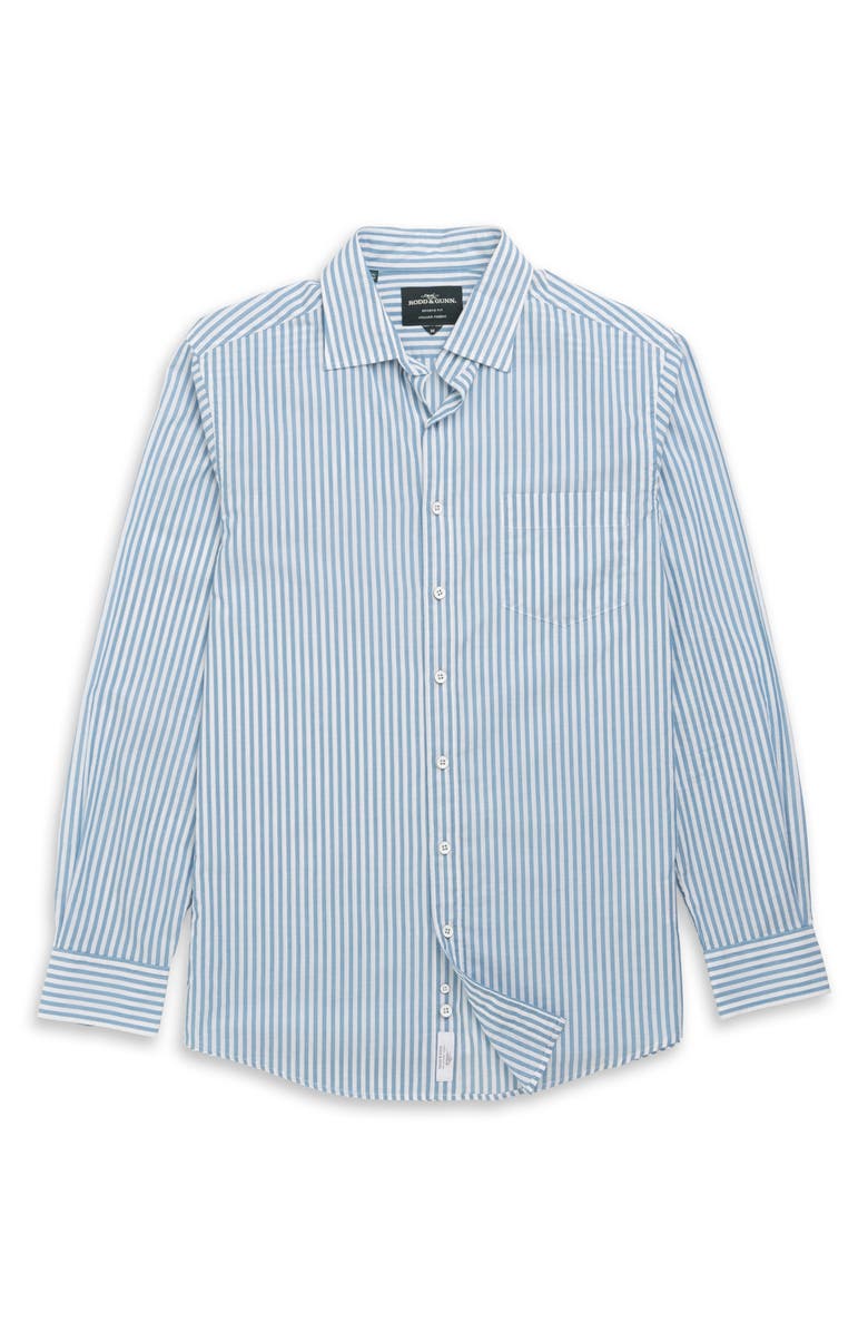 Rodd & Gunn Ferry Landing Sports Fit Stripe Button-Up Shirt, Alternate, color, Teal
