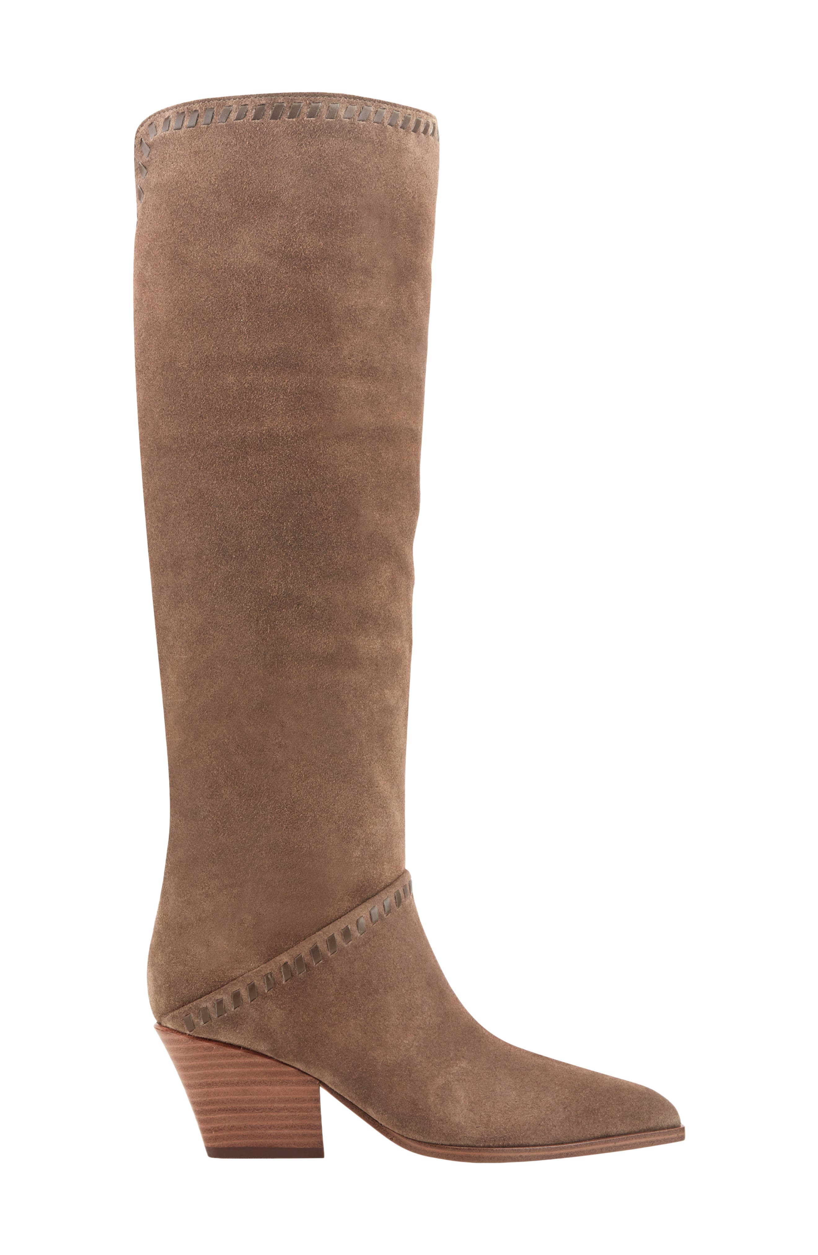 Tayla Knee High Western Block Heel Boot, Alternate, color, MEDIUM BROWN 210