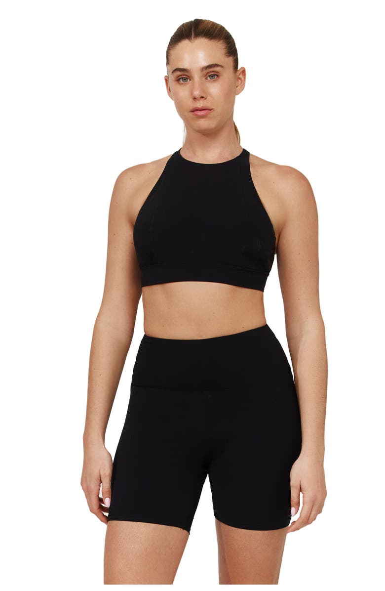 Free Sport by Gottex Bondi Beach High Neck Bikini Top, Main, color, Black