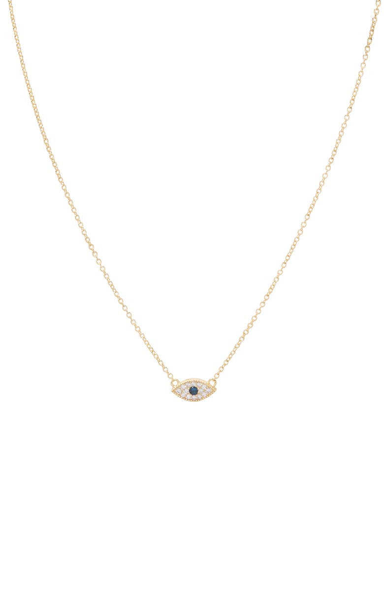 gorjana Evil Eye Charm Necklace, Main, color,