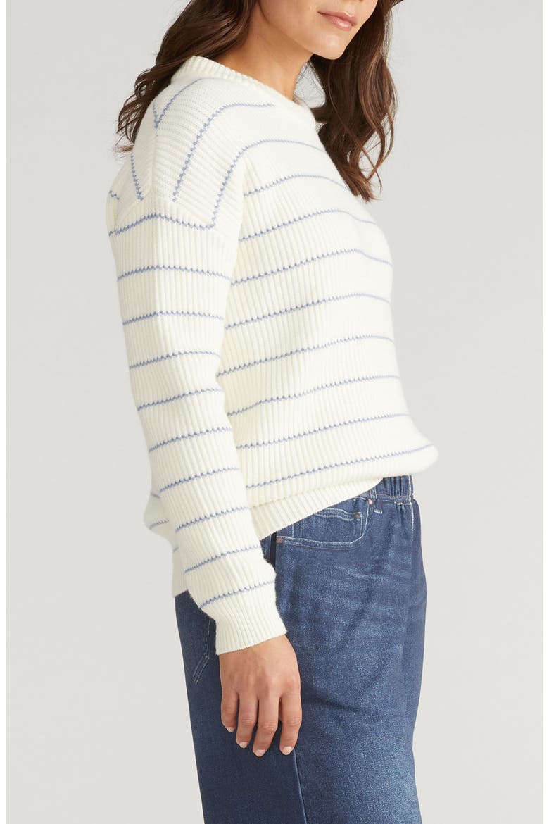 Bruno Stripe Rib Sweater, Alternate, color, CREAM/ BLUE-GREY