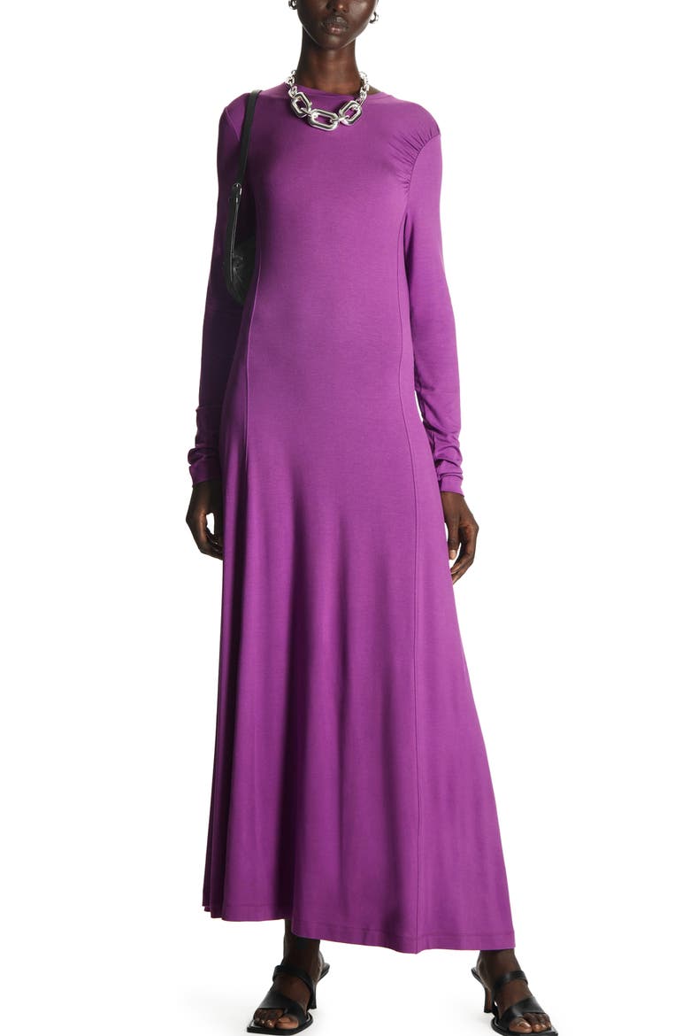 Long Sleeve Maxi Dress, Main, color, PURPLE