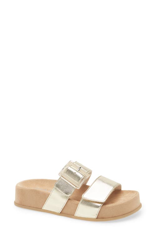 Paul Green Aloha Slide Sandal In Platino Metallic Future