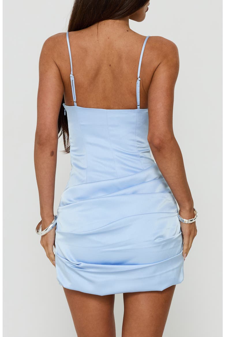 Donnarose Draped Satin Minidress, Alternate, color, BLUE