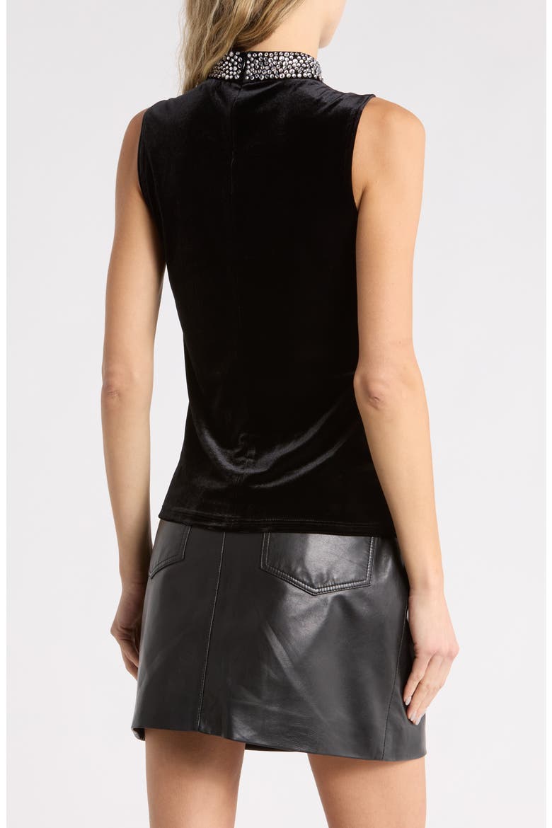 Madelyn Embellished Mock Neck Top, Alternate, color, BLACK