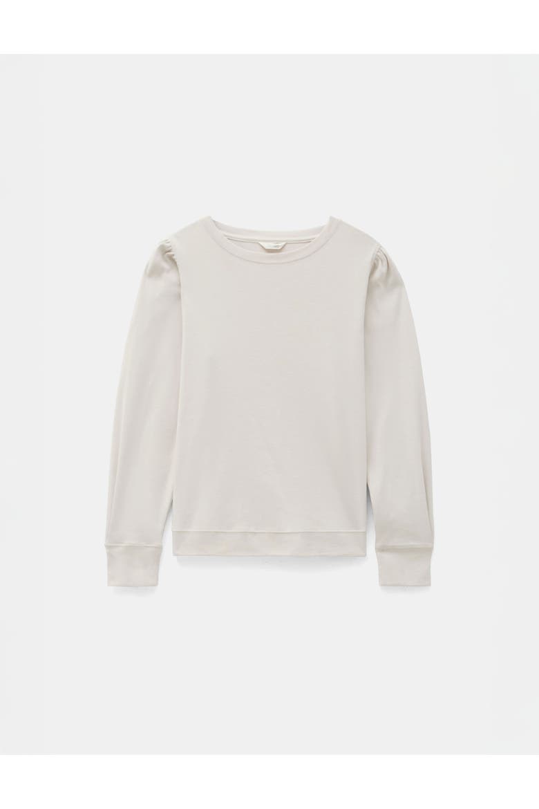 Emily Puff Sleeve Cotton Jersey Top, Alternate, color, Almond