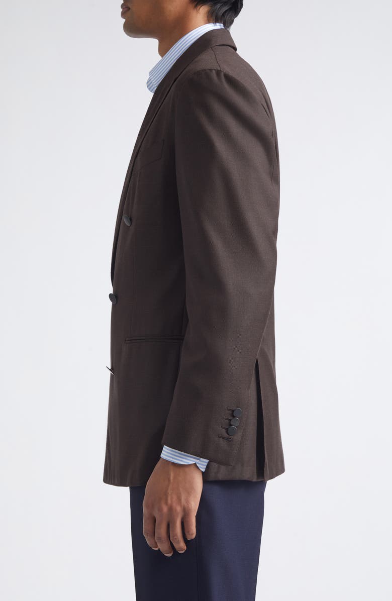 Thom Sweeney Double Breasted Wool Blazer, Alternate, color, Dark Brown