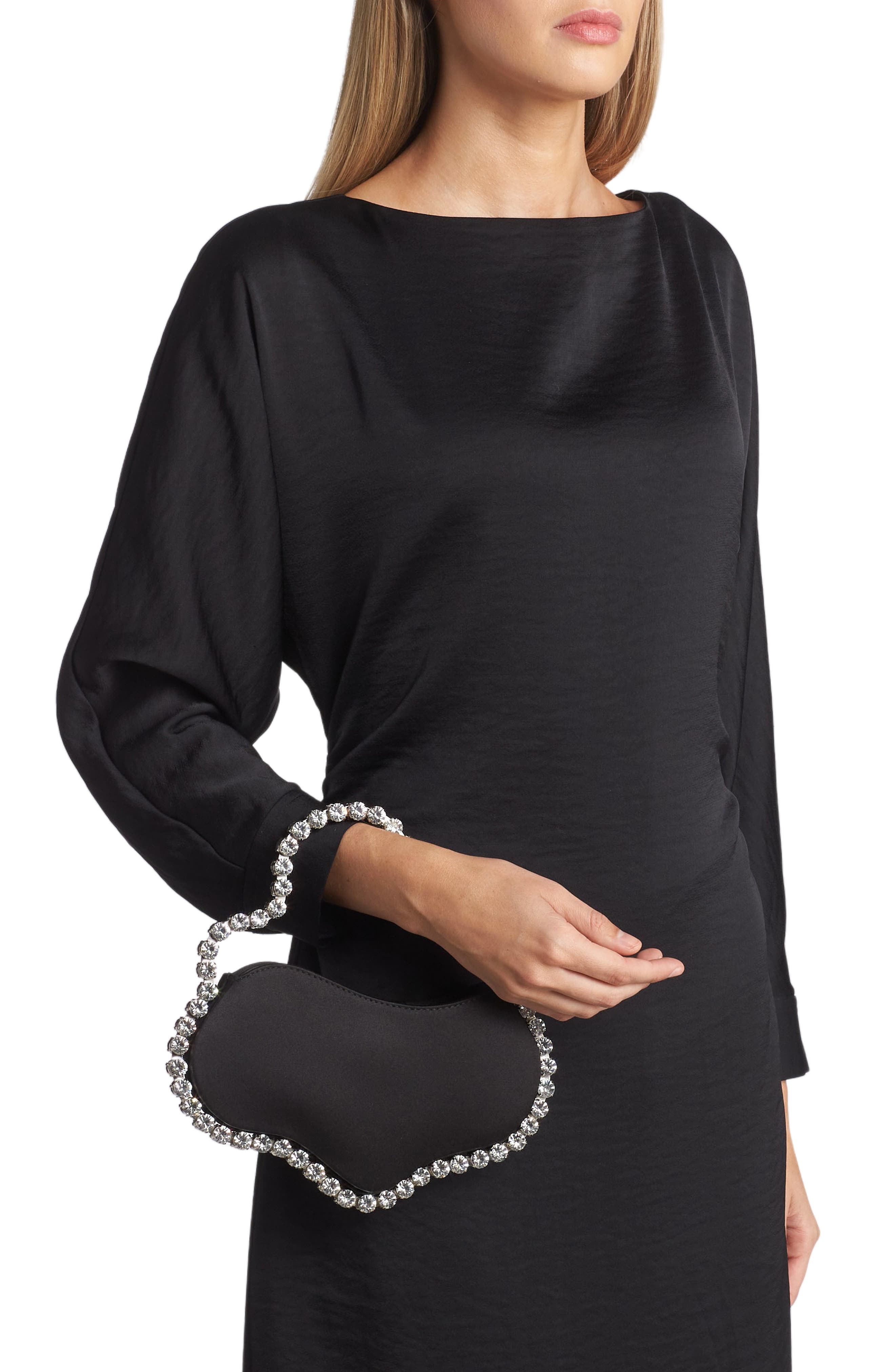 L’alingi Wavy Eternity Satin Clutch, Alternate, color, 