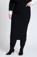 ELOQUII Colorblocked Sweater Midi Skirt