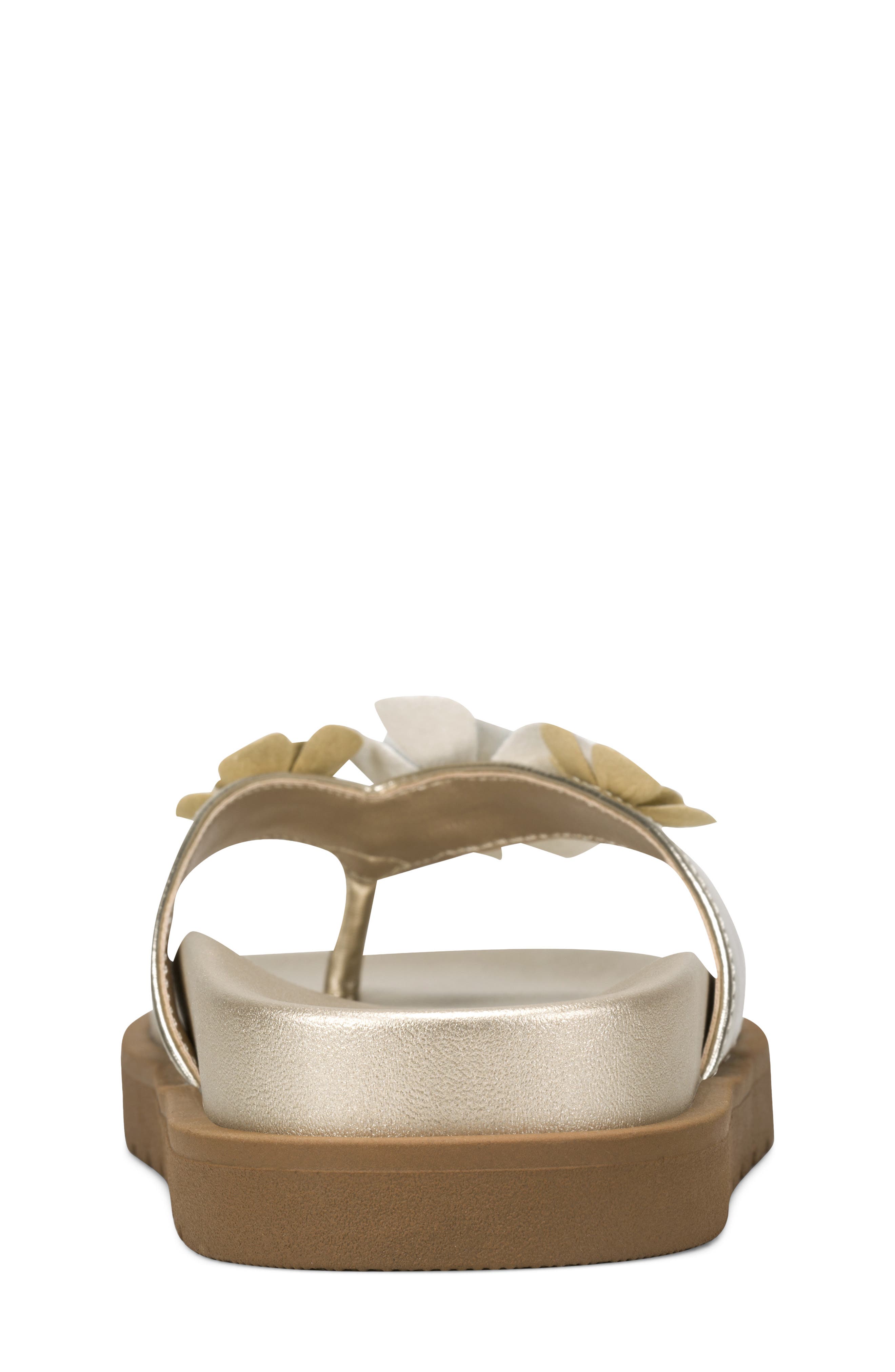 KARL LAGERFELD PARIS Hayze Fleur Flip Flop, Alternate, color, White Gold