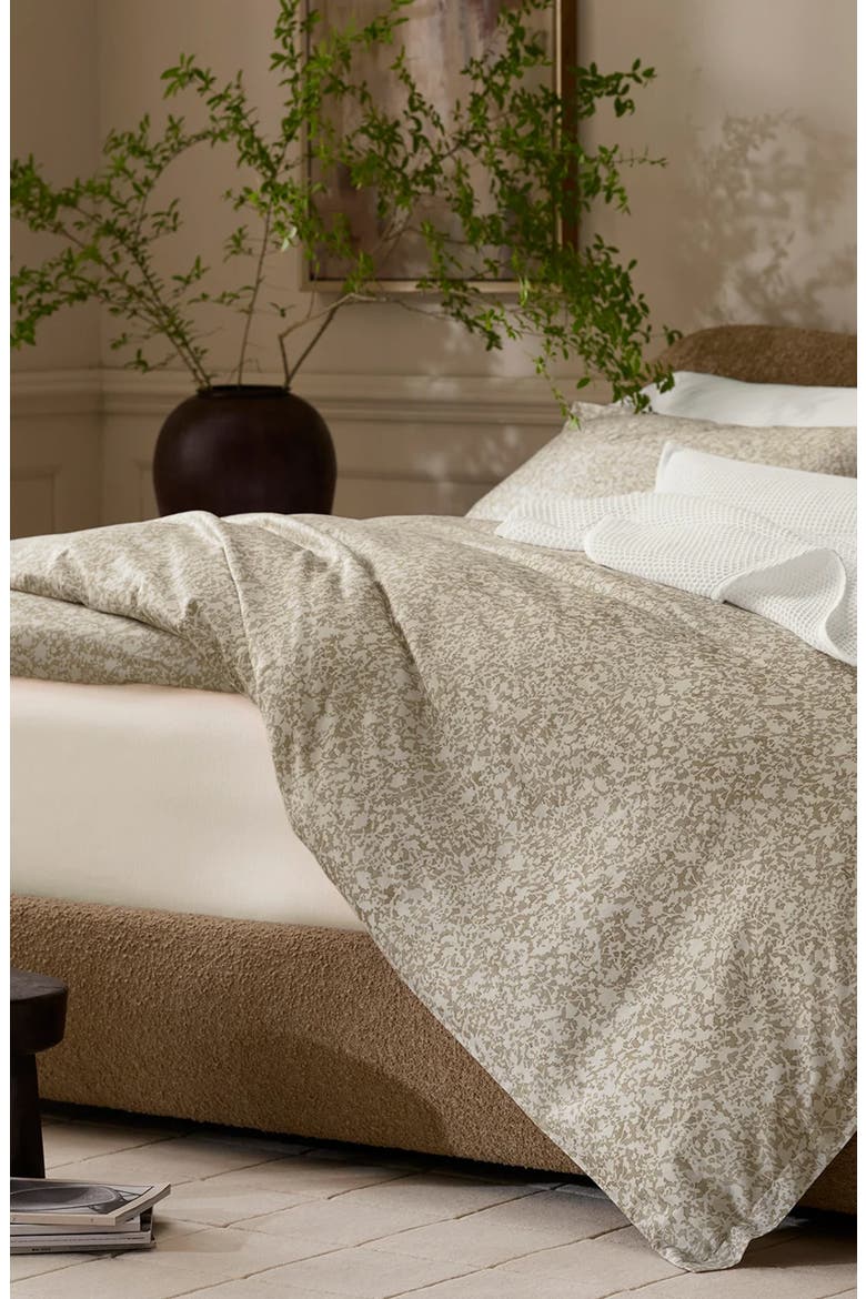 Signature Garden Print Hemmed Organic Cotton Duvet Cover & Shams Set, Alternate, color, OAK