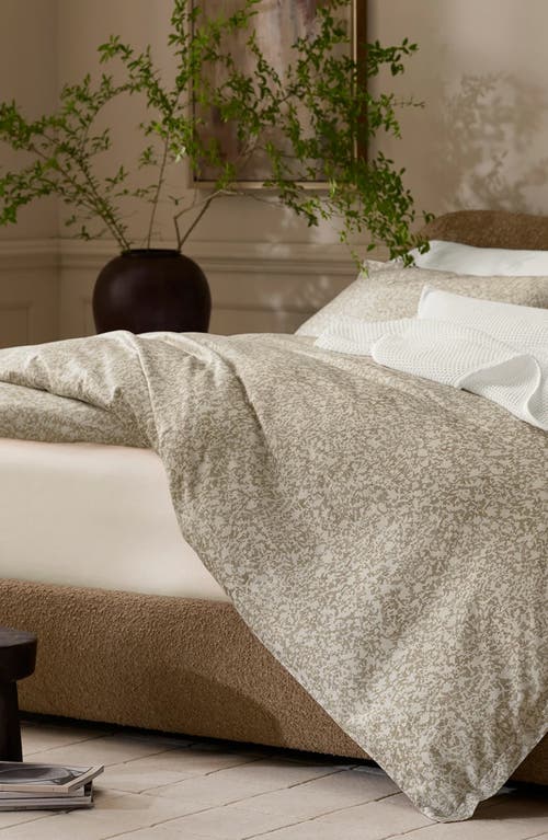Boll & Branch Signature Garden Print Hemmed Organic Cotton Duvet Cover & Shams Set In Brown