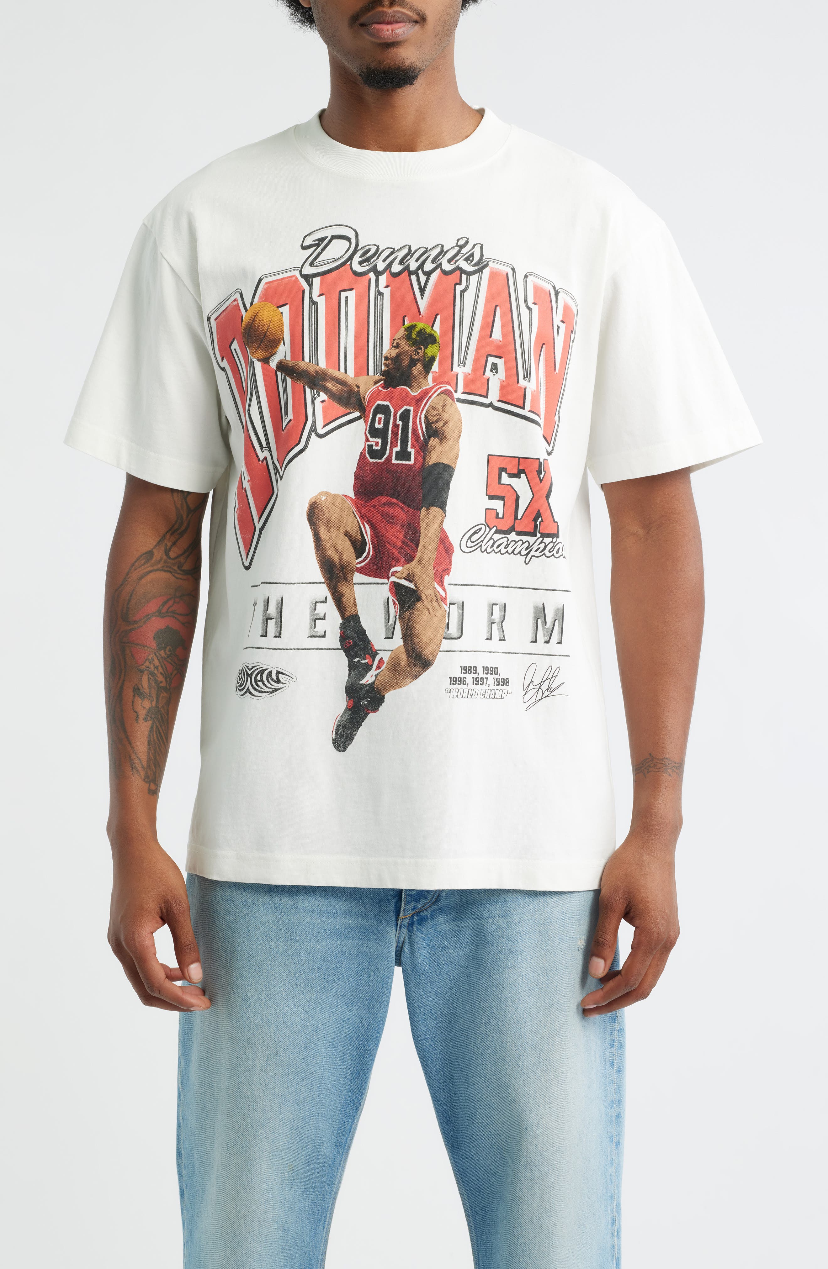 ID Supply Co Rodman Jump Graphic T-Shirt in White 