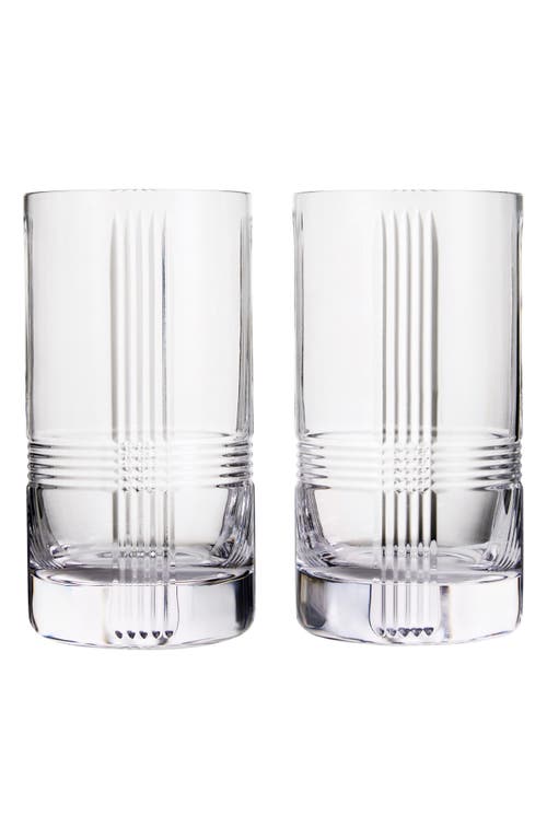 Waterford Marquis Vector Set Of 2 Crystal Highball Glasses In Transparent