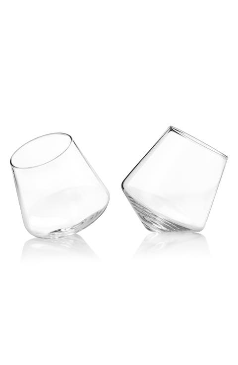 Rolling Crystal Wine Glasses Set of 2