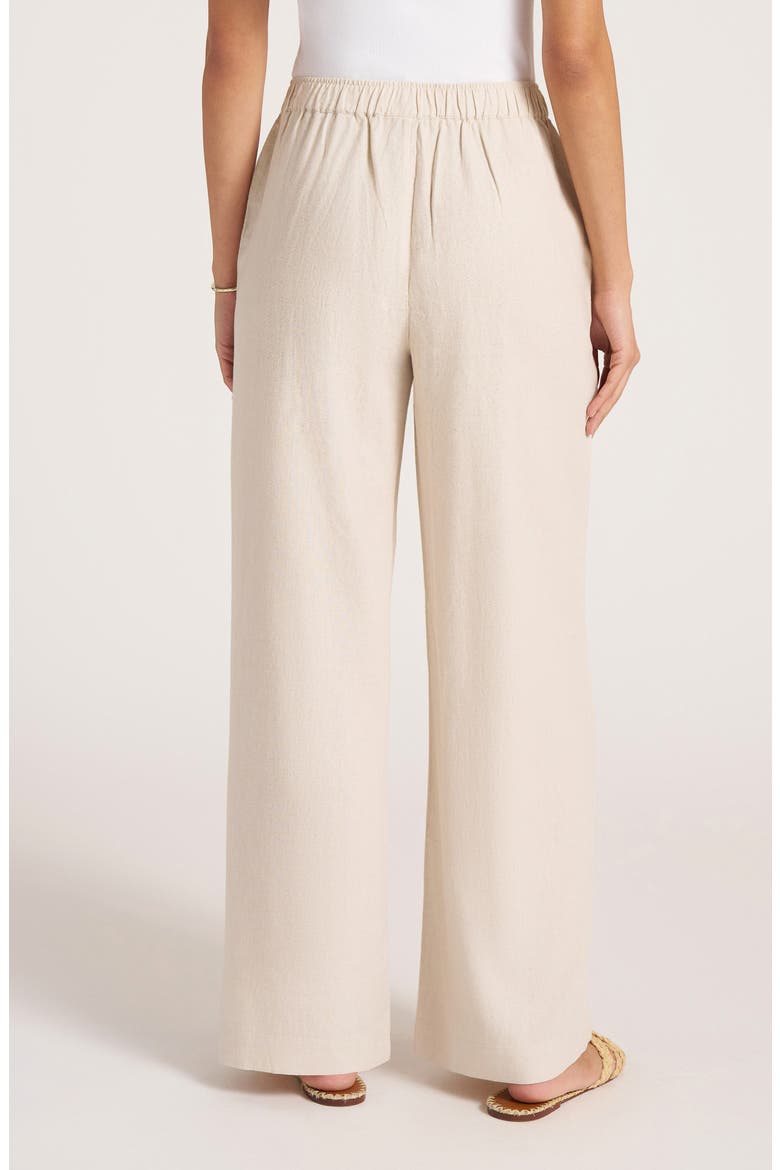 Seraphine Wide Leg Linen Blend Pants, Alternate, color, SAND
