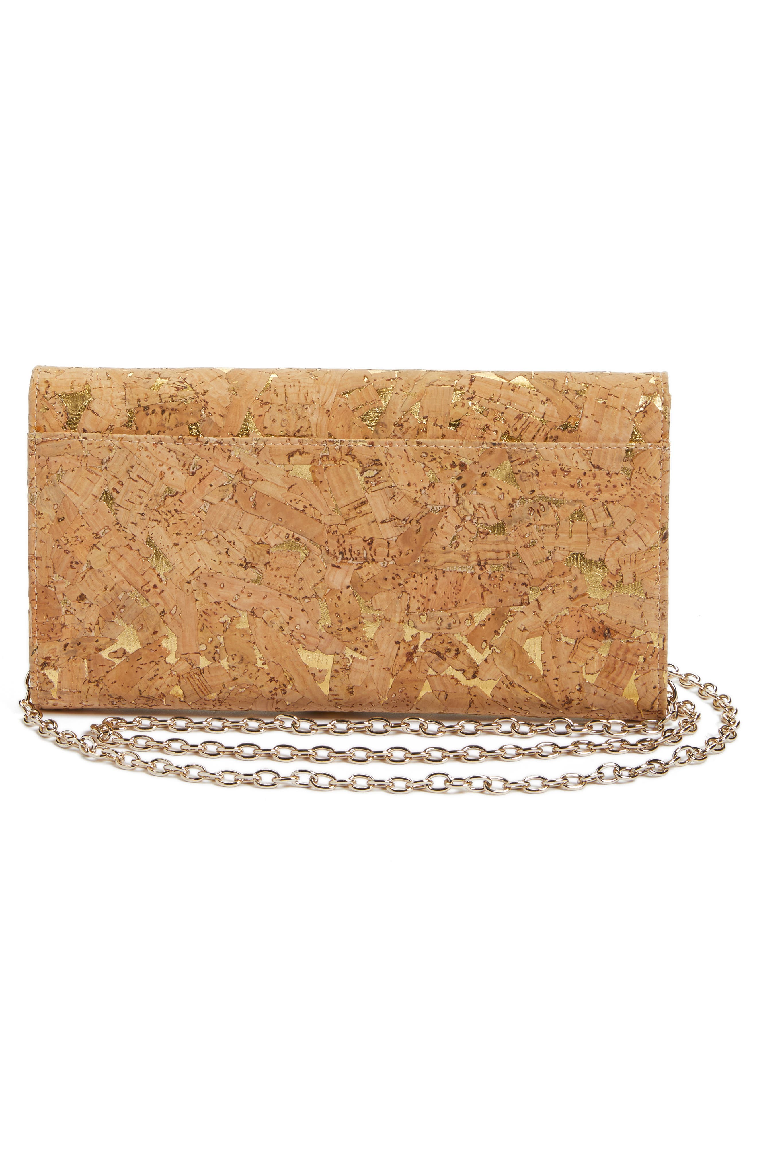 Nordstrom Metallic Cork Clutch, Alternate, color, 