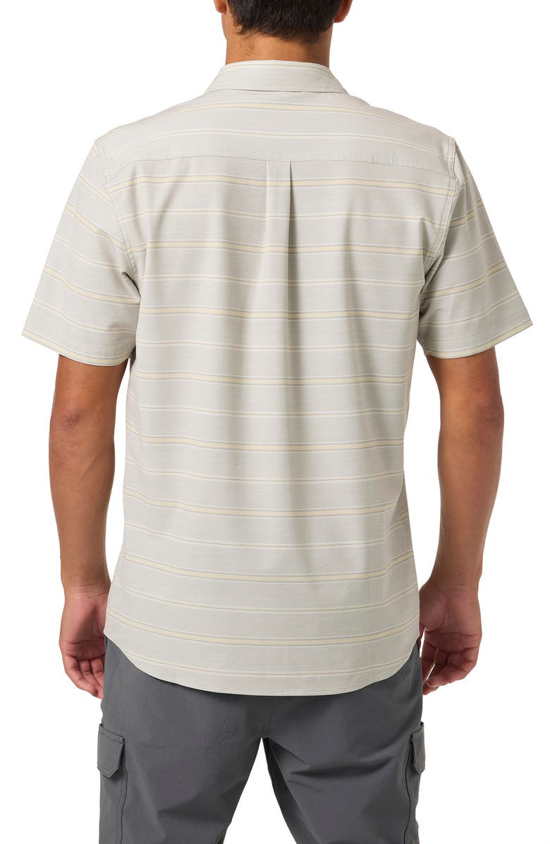 O'Neill Relaxed Fit Short Sleeve Performance Slub Button-Up Shirt, Alternate, color, Light Khaki