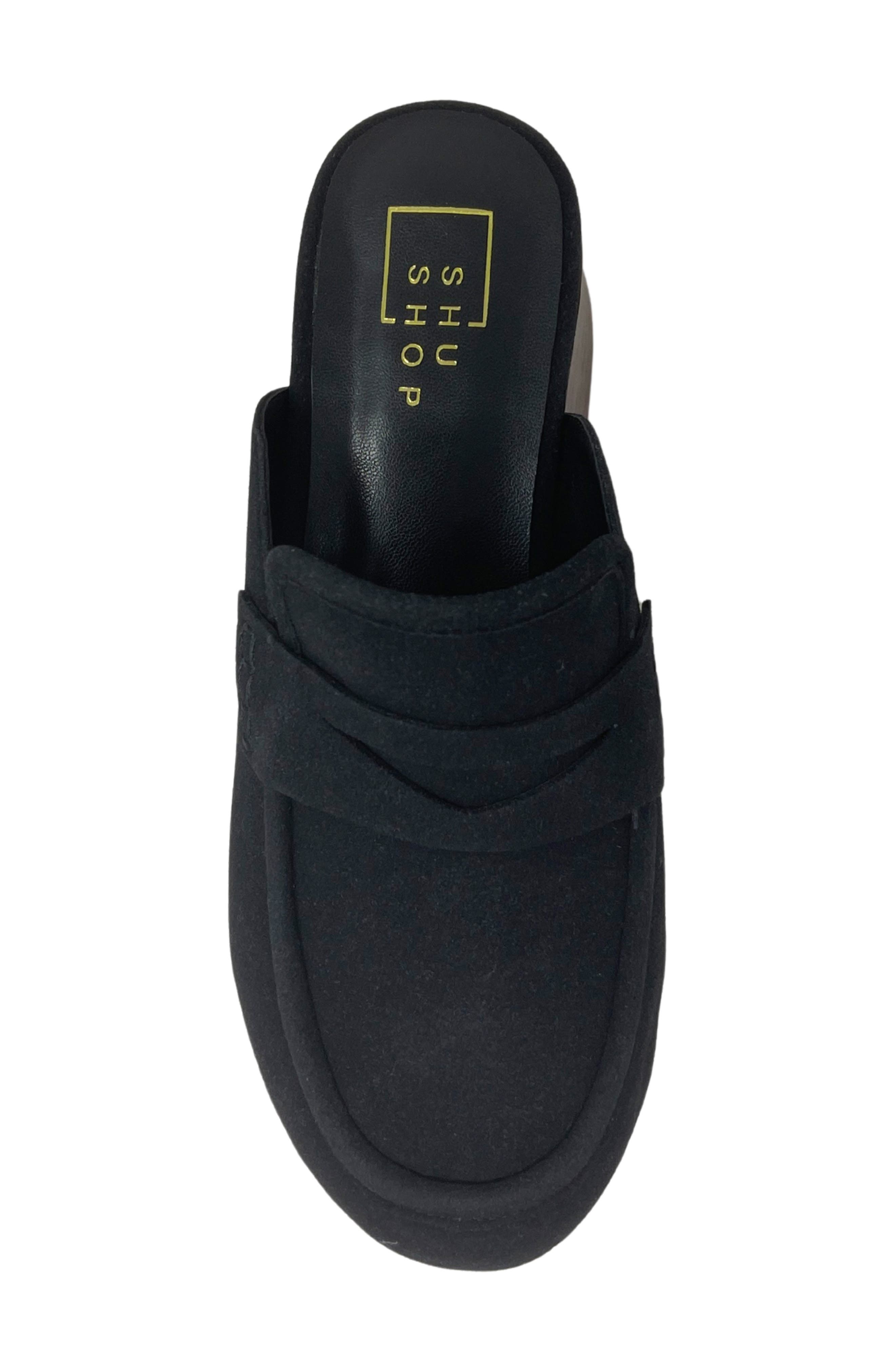 SHUSHOP Luella Platform Penny Loafer Mule, Alternate, color, Black