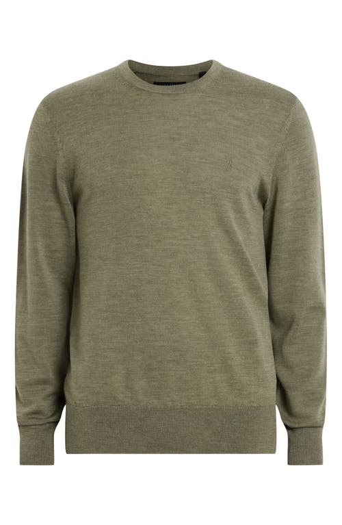 Allsaints Mode Merino Wool Crewneck Sweater In Light Ash Green